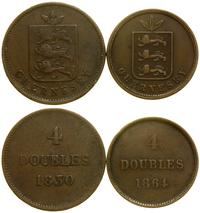 lot 2 monet o nominale 4 doubles 1830, 1864, raz