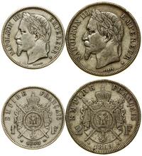 Francja, zestaw: 1 frank 1868 i 2 franki 1869, 1868–1869 BB