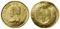 1 peso 1826, Bogota, złoto próby 875, 1.70 g, mo