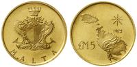 5 lirów 1972, Llantrisant, złoto próby 917, 2.99