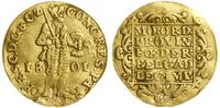 dukat 1801, Geldria, złoto, 3.22 g, moneta lekko