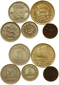 Estonia, zestaw 5 monet, 1924–1939