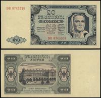 20 złotych 1.07.1948, seria DH, numeracja 074553