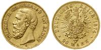 20 marek 1874 G, Karlsruhe, złoto, 7.91 g, niewi