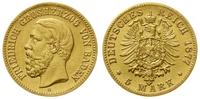 5 marek 1877 G, Karlsruhe, złoto, 1.96 g, moneta