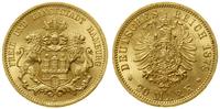 20 marek 1878 J, Hamburg, złoto, 7.95 g, piękne,