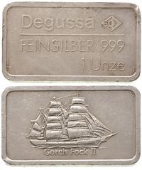 uncjowa sztabka srebra "DEGUSSA", Deutsche Gold 