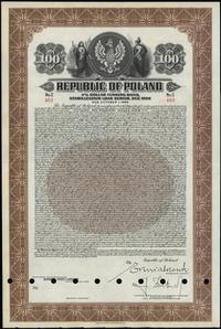 Rzeczpospolita Polska (1918–1939), 3 % obligacja na 100 dolarów w złocie z roku 1937, płatna do 1.10.1956 r.