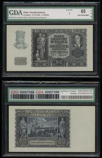 20 złotych 1.03.1940, seria L, numeracja 0799786
