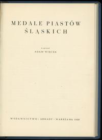 wydawnictwa polskie, Więcek Adam – Medale Piastów Śląskich, Warszawa 1958