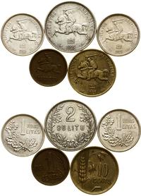 zestaw 5 monet, 1 cent 1936, 10 centów 1925, 2 x