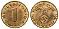 1 fenig 1939 D, Monachium, patyna, piękny, AKS 5