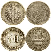 zestaw 2 x 50 fenigów 1877 F (Stuttgart), 1878 E