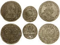 zestaw 3 monet, szóstak 1756 B, Wrocław, 2 gresz