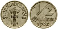 1/2 guldena 1932, Berlin, herb Gdańska, AKS 17, 