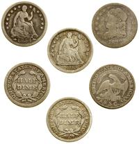 lot 3 monet, Filadelfia, 5 centów: 1833, 1852, 1