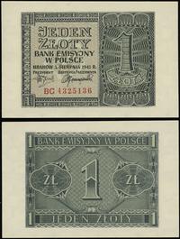 1 złoty 1.08.1941, seria BC, numeracja 4325136, 