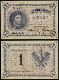 1 złoty 28.02.1919, seria 74G, numeracja 068945,