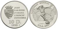 10 dinarów 1993, MŚ w Piłce Nożnej, srebro '925'