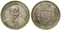 5 franków 1932 B, Berno, srebro próby 835, 14.97
