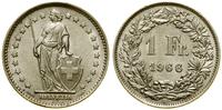 1 frank 1966 B, Berno, srebro próby 835, 5.02 g,