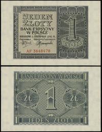 1 złoty 1.08.1941, seria AF, numeracja 3648478, 