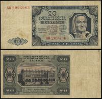 20 złotych 1.07.1948, seria AW, numeracja 209496