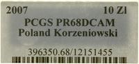 Polska, 10 złotych - (UWAGA - NA STRONIE PCGS VERIFY INNA MONETA: https://www.pcgs.com/cert/12151455, 2007