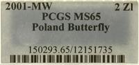 Polska, 2 złote, 2001