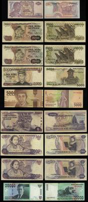 zestaw 9 banknotów z lat 1968–2016, w zestawie n