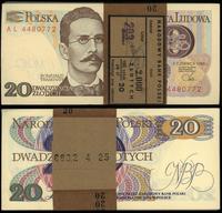 paczka 100 sztuk x 20 złotych z banderolą NBP 1.