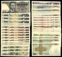 zestaw 32 banknotów 1.12.1988, 50 złotych: serie