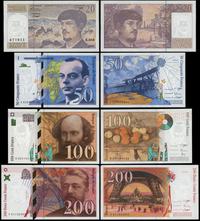 zestaw 4 banknotów 1993–1997, w zestawie: 20 fra
