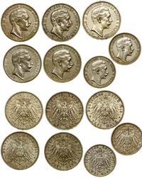 lot 7 monet, Berlin, 5 x 3 marki  (1908, 1909, 1