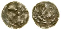 denar XIV w., Aw: Sześciopłatkowa rozeta, Rw: Gr
