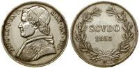 scudo 1853 R, Rzym, Aw: Popiersie papieża w lewo