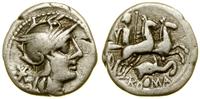 denar 128 pne, Rzym, Aw: Głowa Romy w hełmie w p