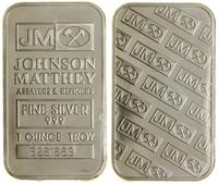 1 uncja srebra bez daty, sztabka firmy Johnson M
