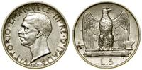 5 lirów 1927 R, Rzym, srebro próby 835, 5 g, KM 