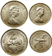 zestaw 2 monet 1974, w skład zestawu wchodzi 10 