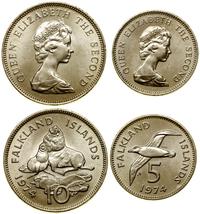 zestaw 2 monet 1974, w skład zestawu wchodzi 10 