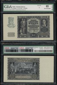 20 złotych 1.03.1940, seria L, numeracja 0784096