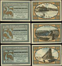 zestaw: 25, 50, 75 fenigów 1.09.1921, razem 3 sz