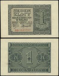 1 złoty 1.08.1941, seria BD, numeracja 4843707, 