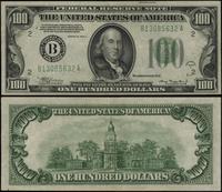 100 dolarów 1934, seria B 13085632 A, zielona pi