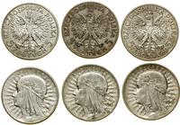 zestaw 3 x 5 złotych 1932 (Anglia), 1933 (Warsza