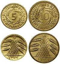 zestaw: 10 rentenfenigów i 5 rentenfenigów 1923 