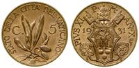 5 centesimi 1931, Rzym, piękny stan zachowania m