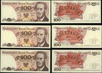 zestaw: 3 x 100 złotych 1982–1988, w zestawie: 1