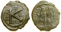 1/2 follisa 569–570, Tesaloniki, Aw: Dwie siedzą